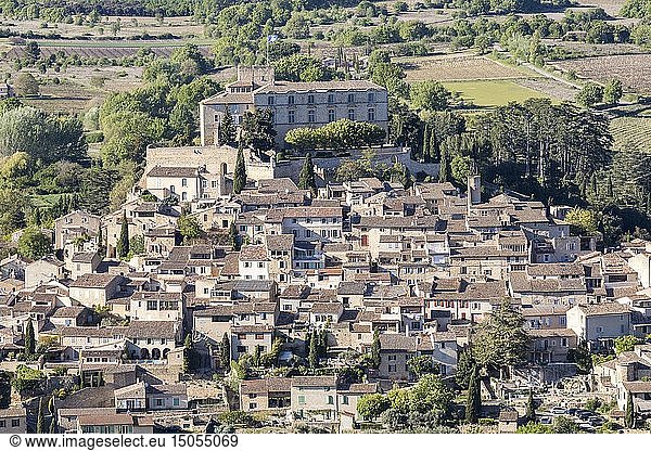 France  Vaucluse  Regional Natural Park of Luberon  Ansouis  labeled the Most beautiful Villages of France dominated by the 17th century castle