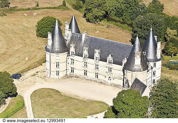 France  Vienne  Magne  The construction of the castle of Roche extends from the late fifteenth to the 18th century the park was designed by Le Notre (aerial view)