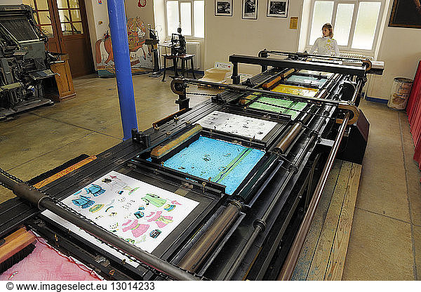 France  Vosges  Epinal  Cite de l'Image  Imagerie d'Epinal (Epinal Prints)  at the end of the 19th century Pellerin gets machines specifically for images called aquatype