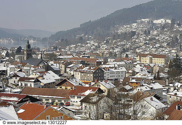 France  Vosges  Gerardmer  the lake and the city  winter