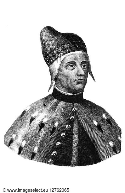 FRANCESCO FOSCARI (1373-1457). Doge of Venice 1423-1457. Engraving c1869.