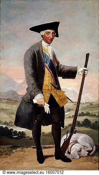 Francisco De Goya - Karl III. im Jagdkleid.
