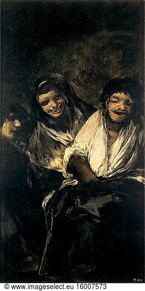 Francisco De Goya - Two Women and a Man.