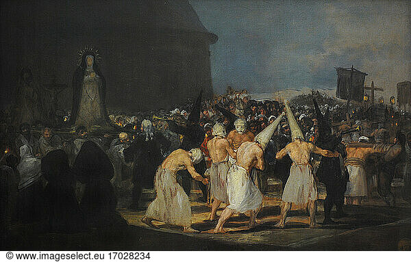 Francisco de Goya y Lucientes (1746-1828). Spanish painter. A Procession of Flagellants  1808-1812. San Fernando Royal Academy of Fine Arts. Madrid. Spain.