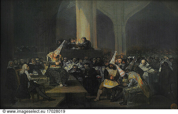 Francisco de Goya y Lucientes (1746-1828). Spanish painter. The Inquisition Scene  1808-1812. San Fernando Royal Academy of Fine Arts. Madrid. Spain.