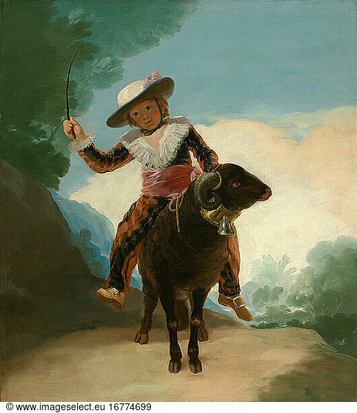 Francisco José de Goya y Lucientes  1746–1828. Boy on a Ram   1786–1787. Oil on canvas  127.2 × 112.1 cm.
Inv. No. 1979.479 
Chicago  Art Institute.