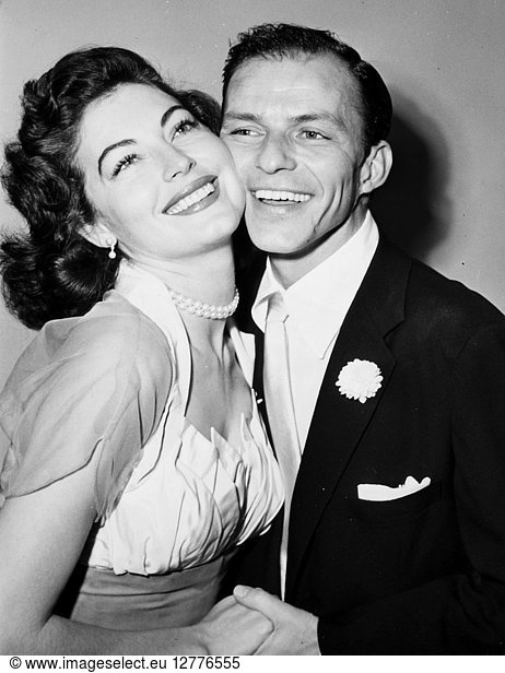 FRANK SINATRA (1915-1998). American singer and actor. With his second wife  American actress Ava Gardner  c1954.