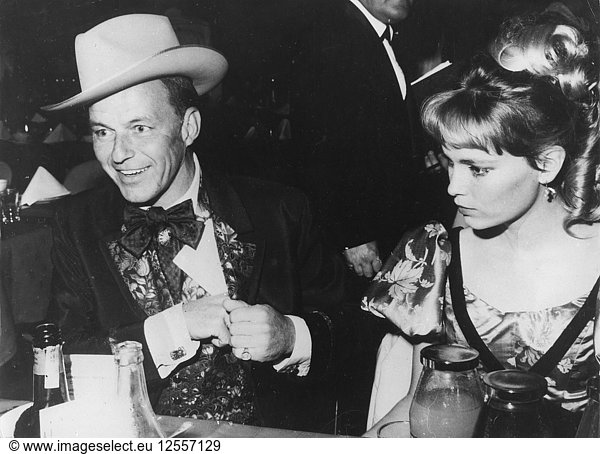 Frank Sinatra and and Mia Farrow at the Santa Monica Civic Auditorium for a fundraising ball  1960s. Artist: Unknown