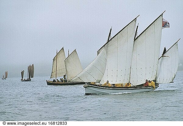 Frankreich  Bretagne  Finistere  Douarnenez maritimes Festival Oldtimer-Segelboote.