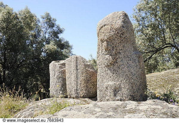 Frankreich  Europa  Statue  Lebensphase  1  Respektlosigkeit  schnitzen  Intakt  Bronze  Korsika  Granit