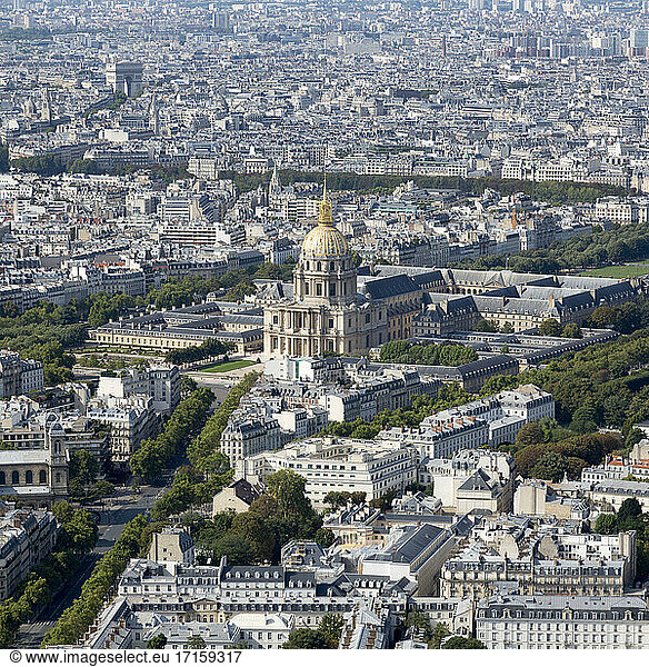 Frankreich  Ile-de-France  Paris  Luftaufnahme des Komplexes Les Invalides und der umliegenden Gebäude