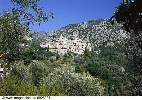 Frankreich Provence - Alpes-Cote d Azur Peillon Stadtansicht