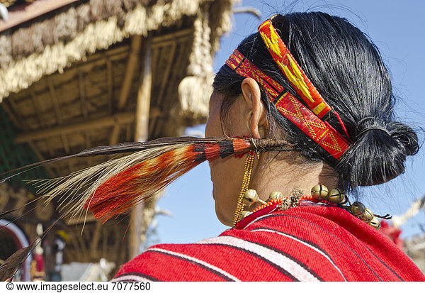 Frau des Phom-Stammes auf dem Hornbill-Festival  Kohima  Indien  Asien