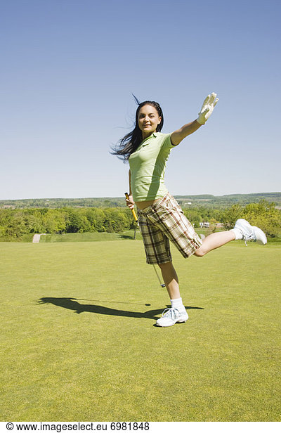 Frau  Golfsport  Golf  Kurs