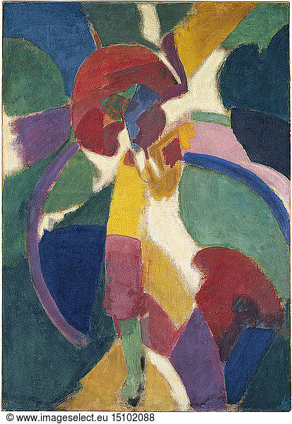 Frau mit Sonnenschirm  1913. Künstler: Delaunay  Robert (1885?1941)