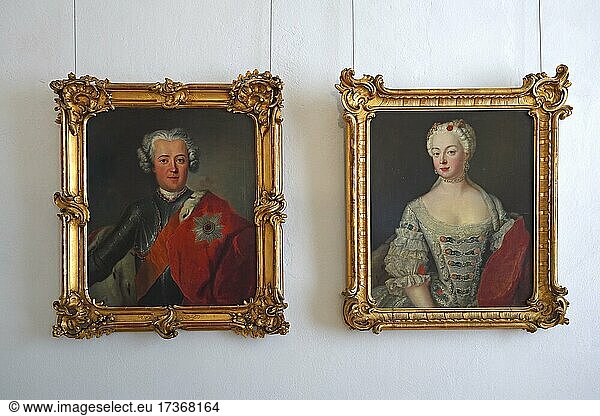 Frederick and his woman Elisabeth Christine as Crown Prince and Crown Princess  Rheinsberg Palace  Brandenburg  Germany  Europe