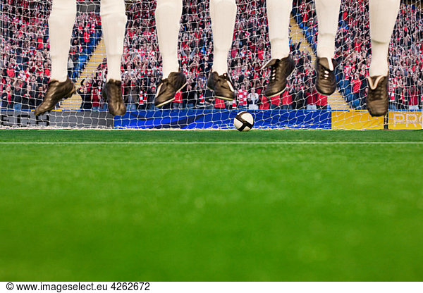 Free kick during a football match