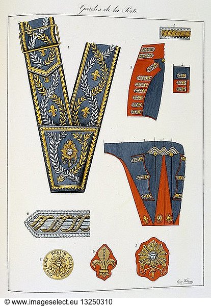 French Military Accoutrements And Standards Of The Royal Guard From Histoire De La Maison