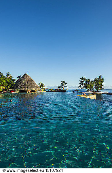 French Polynesia  Tahiti  Papeete  infinity pool of a luxury hotel