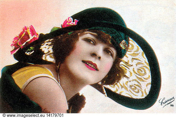 French Sun Hat  Postcard  1920s