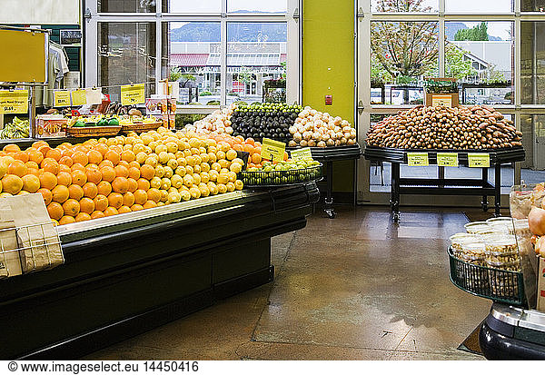 Fresh produce in grocery store