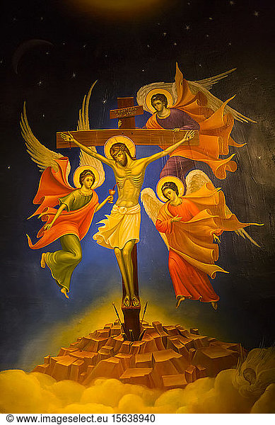 Fresko  Heiliges Kloster von Varlaam  Meteora; Thessalien  Griechenland