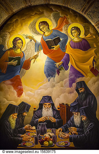 Fresko  Heiliges Kloster von Varlaam  Meteora; Thessalien  Griechenland