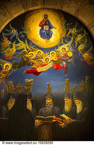 Fresko  Heiliges Kloster von Varlaam  Meteora; Thessalien  Griechenland