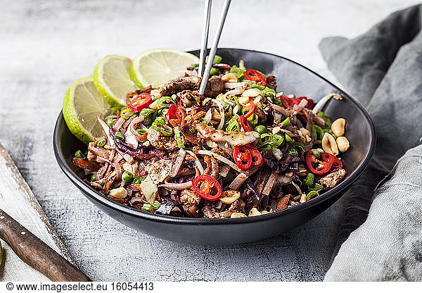 Fried rice noodles with vegetables  Pad Thai style