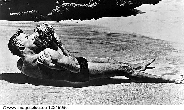 From Here to Eternity is a 1953 drama film directed by Fred Zinnemann and based on the novel of the same name by James Jones. The picture deals with the tribulations of three soldiers stationed on Hawaii in the months leading up to the attack on Pearl Harbor. Noted for its 'beach kiss scene'  starring Frank Sinatra  Deborah Kerr  Burt Lancaster  Montgomery Clift and Donna Reed.