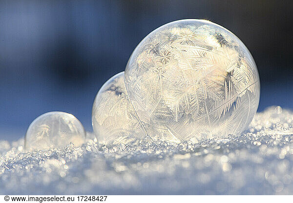 Frostige Blasen im Winter