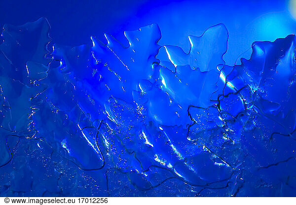 Full frame of blue ice in winter