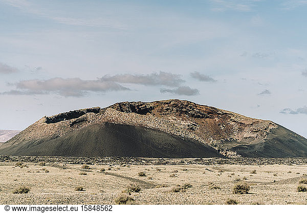 Full length view of the Volcano Cuervo in Lanzarote