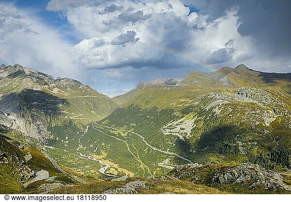 Furka Pass  pass road  Switzerland  Europe