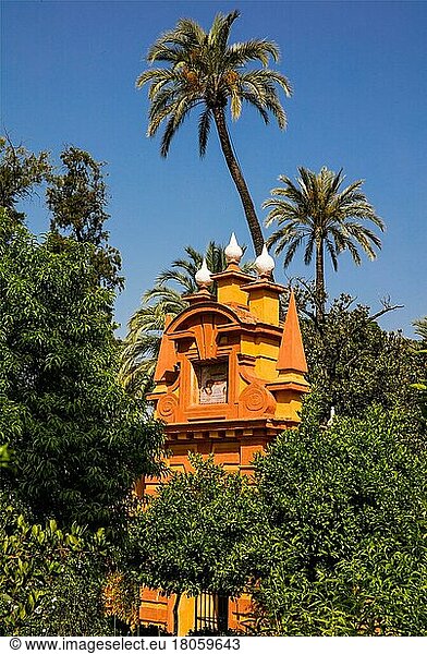 Gärten des Alcázar  Sevilla  Sevilla  Andalusien  Spanien  Europa