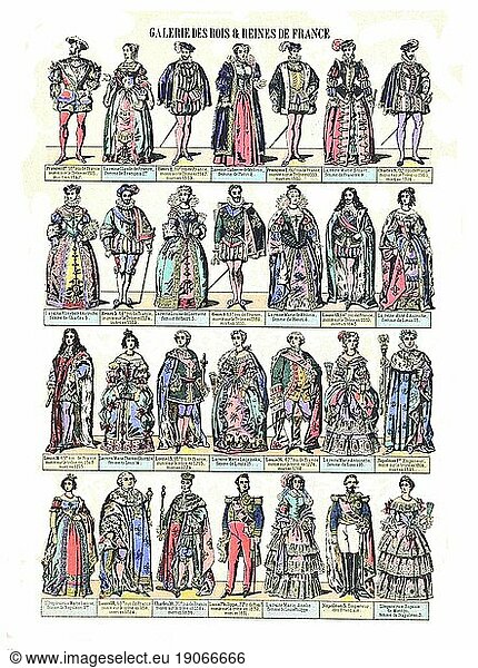 Galerie der Könige und Königinnen von Frankreich  Historisch  digital restaurierte Reproduktion von einer Vorlage aus dem 19. Jahrhundert
