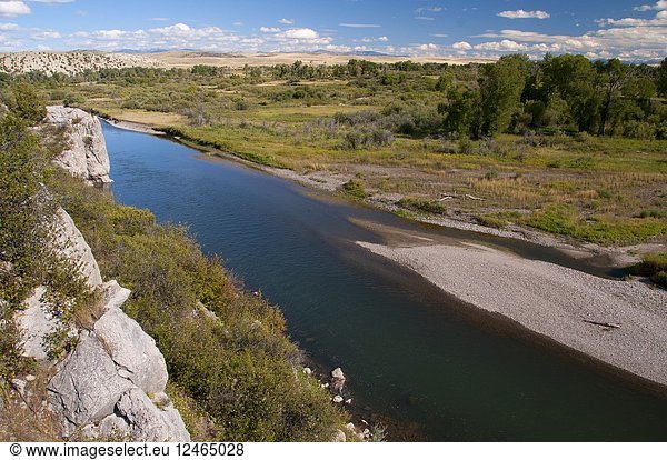 Gallatin River from Fort Rock Trail  Missouri Headwaters State Park  Montana.