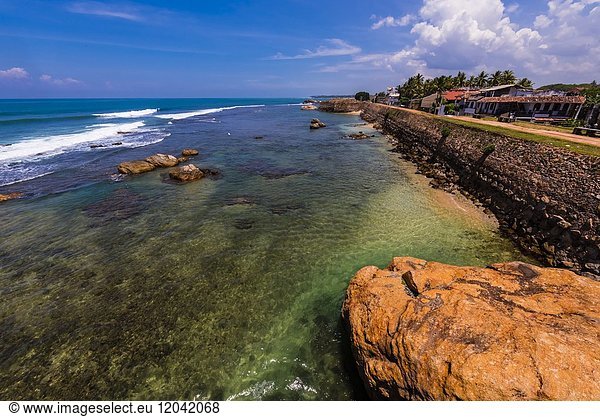 Galle Fort  in the Bay of Galle on the southwest coast of Sri Lanka  was built first in 1588 by the Portuguese  then extensively fortified by the Dutch during the 17th century from 1649 onwards.