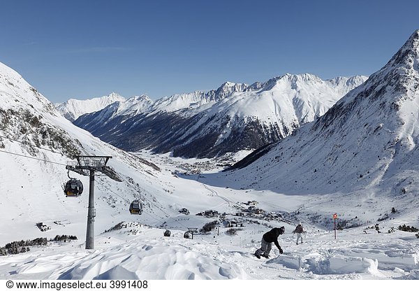 Galtuer skiing area  Silvretta mountain range  Paznaun valley  Tyrol  Austria  Europe