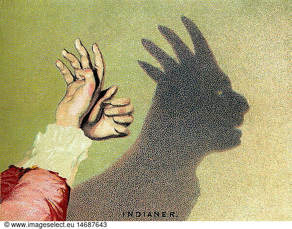 games  shadow play  shadow of an Red Indian  Germany  1889