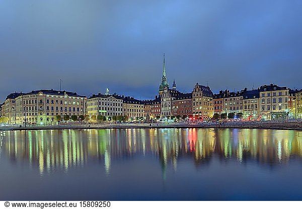 Gamla Stan  illuminated  Stockholm  Sweden  Europe
