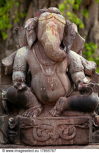 Ganesh Hindu Gott Steinstatue Indien