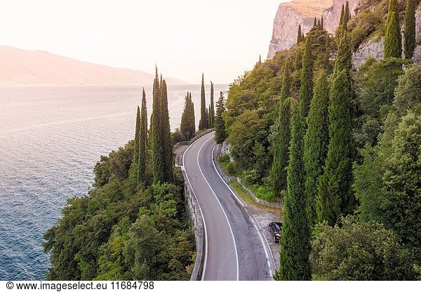 Gardesana Occidentale scenic route  Lake Garda  Lombardia  Italy.