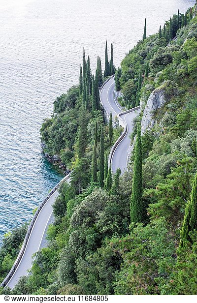 Gardesana Occidentale scenic route  Lake Garda  Lombardia  Italy.