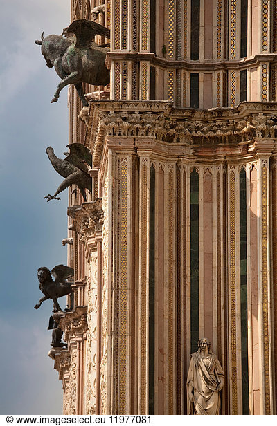Gargoyle on facade  Orvieto Cathedral  Orvieto  Italy