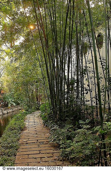 Gartenarbeit  Spazierweg China Folk Culture Village  Shenzhen  China
