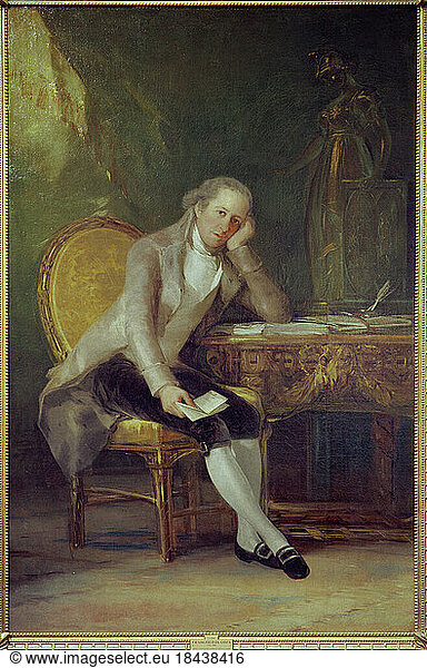 Gaspar Melchor de Jovellanos y Ramrez.Spanish politician and writer.5.1.1744 – 27.11.1811.Portrait.Painting  1797/98  by Francisco de Goya (1746–1828).Oil on canvas  205 × 133 cm.Inv. No. P03236Madrid  Museo del Prado.