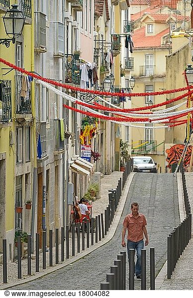 Gasse  Altstadt  Alfama  Lissabon  Portugal  Europa