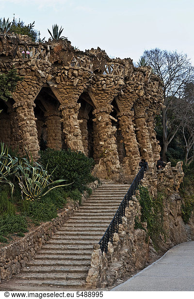 Gaudi-Architektur Parc Güell UNESCO-Weltkulturerbe Barcelona Katalonien Spanien Europa
