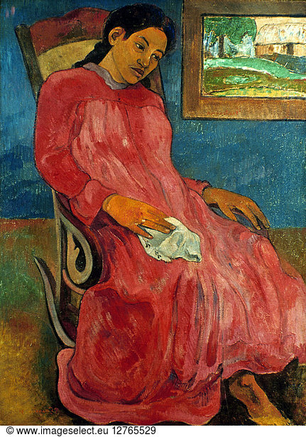 GAUGUIN: REVERIE  1891. Paul Gauguin: Reverie (Melancolique). Oil on canvas  1891.